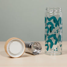 Load image into Gallery viewer, Teal Echo Glass Infuser Bottle