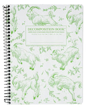 Load image into Gallery viewer, Goatbook Green Goats Spiral Decomposition Notebook