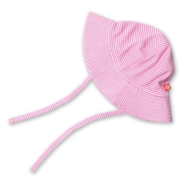 Hot Pink Candy Stripe Organic Sun Hat