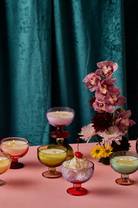 Saffron Rose Aura Glass Goblet Candle