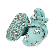 Load image into Gallery viewer, Baby Shark Organic Gripper Bootie