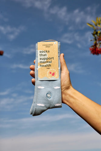 Blue Skies Socks that Support Mental Health
