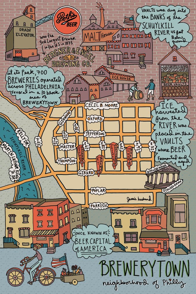 Brewerytown Neighborhood Map - Ali's Wagon