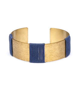 Navy Thread Wrapped Kaia Cuff Bracelet