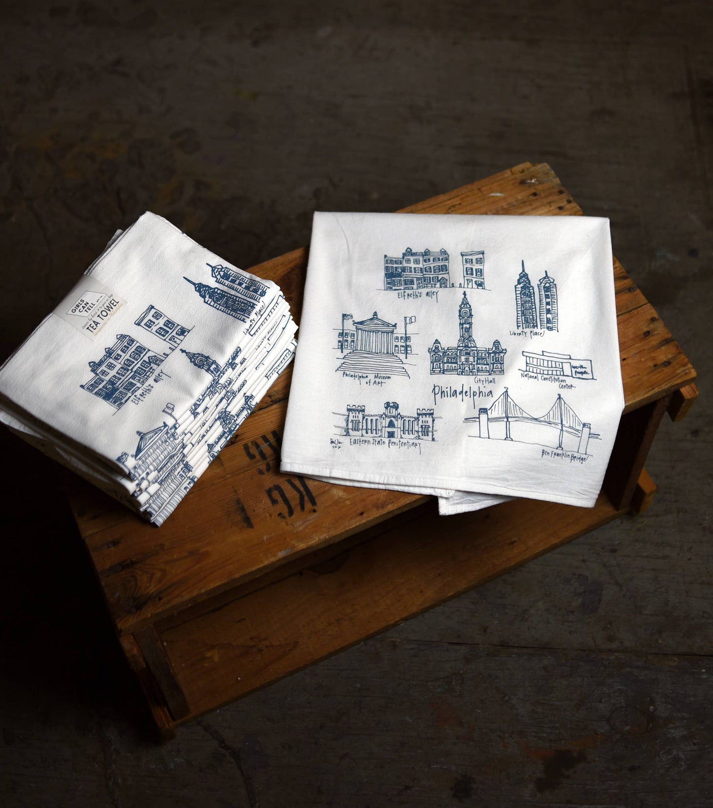 Philadelphia Landmarks Tea Towel - Ali's Wagon