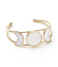 Load image into Gallery viewer, Rajani Mother of Pearl Moon Phase Cuff Bracelet