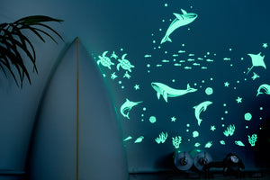 Sea Animals Glow in the Dark Sticker Set
