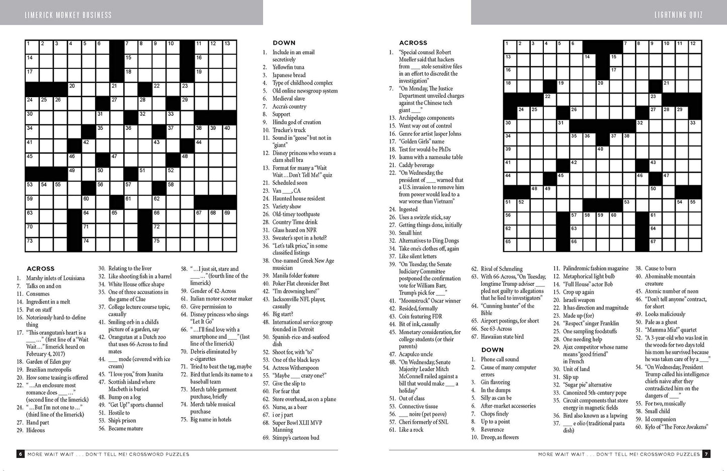 More Wait Wait ... Don't Tell Me Crossword Puzzles
