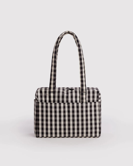 Black and Cream Gingham Everyday Cloud Bag