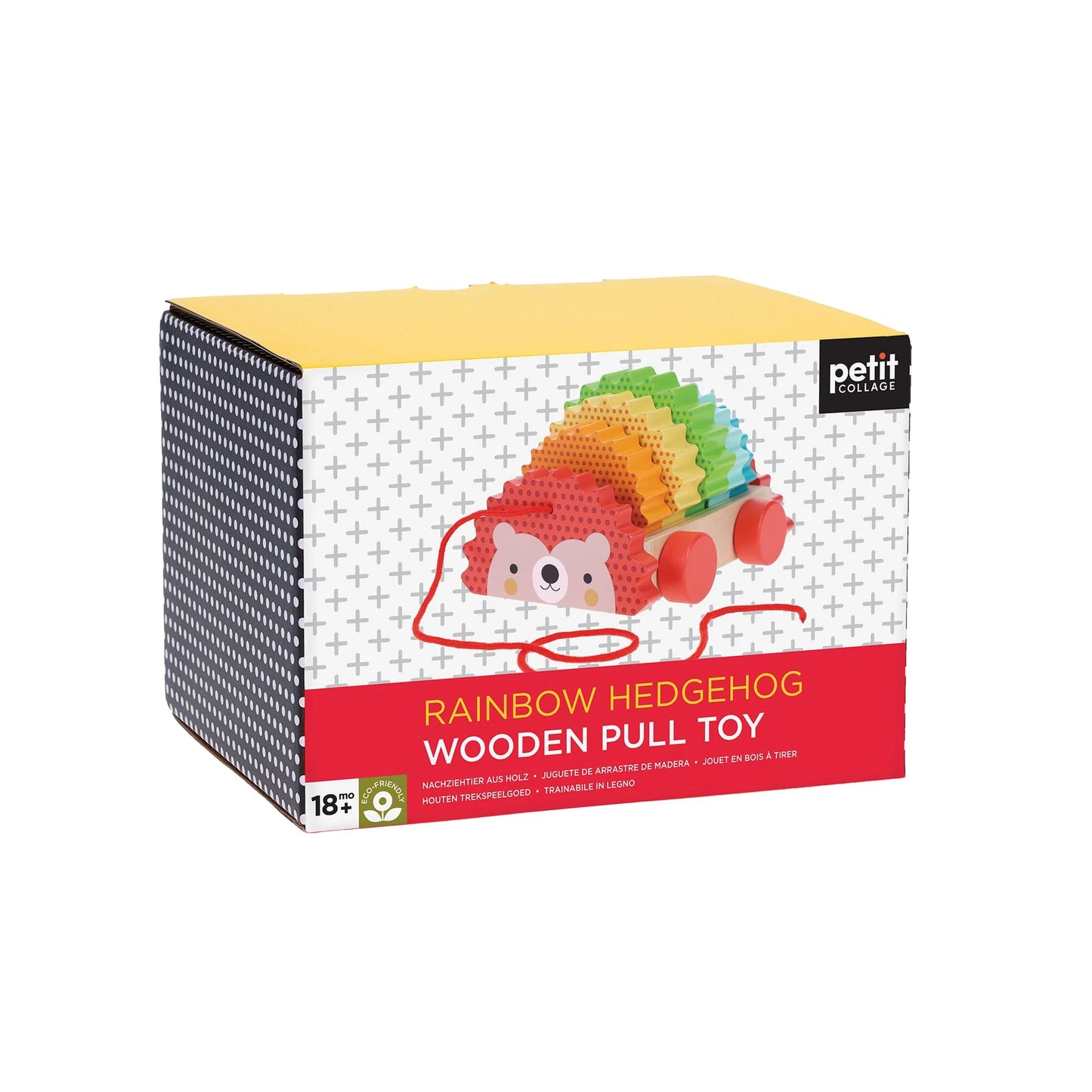 Colorful Hedgehog Wooden Pull Along Toy
