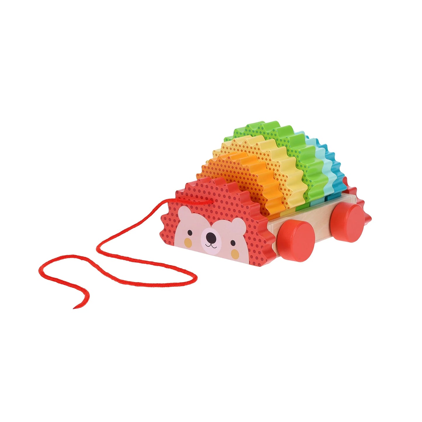 Colorful Hedgehog Wooden Pull Along Toy