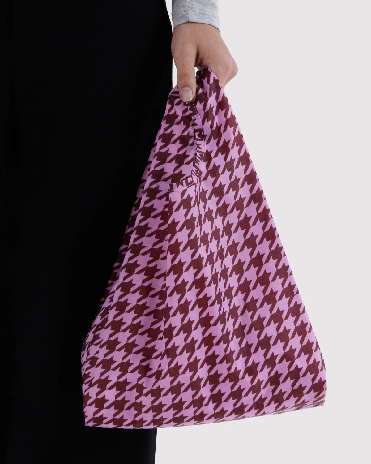 Pink Houndstooth Reusable Bag