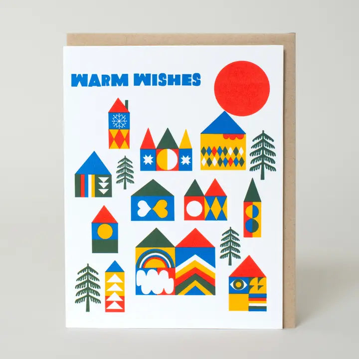 Holiday Wishes Village Holiday Card