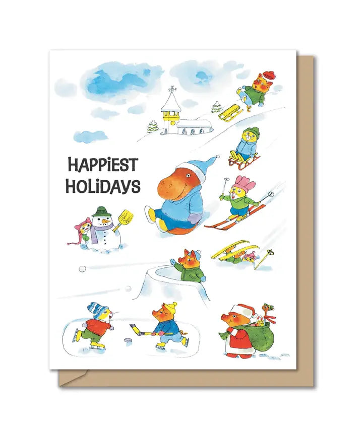 Holiday Sledding Card Set - Box of 6