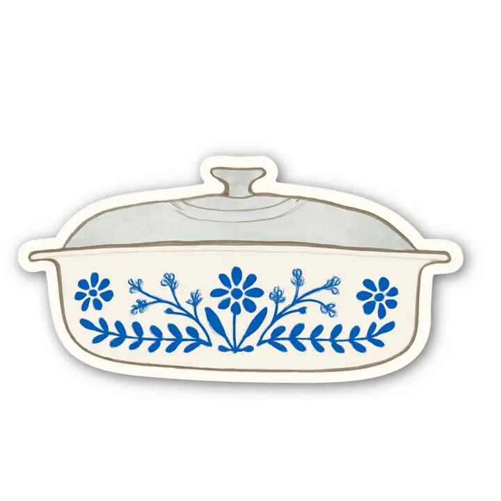 Vintage Floral Casserole Dish Sticker