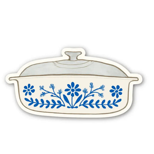 Vintage Floral Casserole Dish Sticker