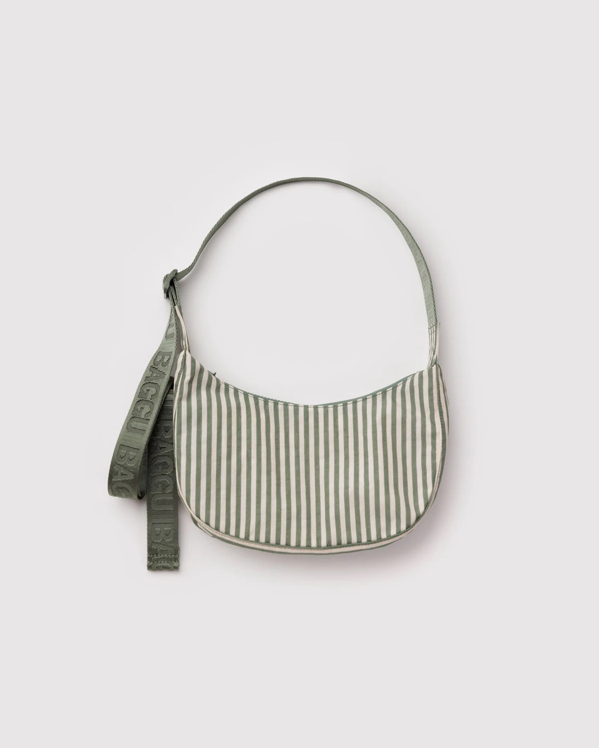 Sage Stripe Small Crescent Baggu