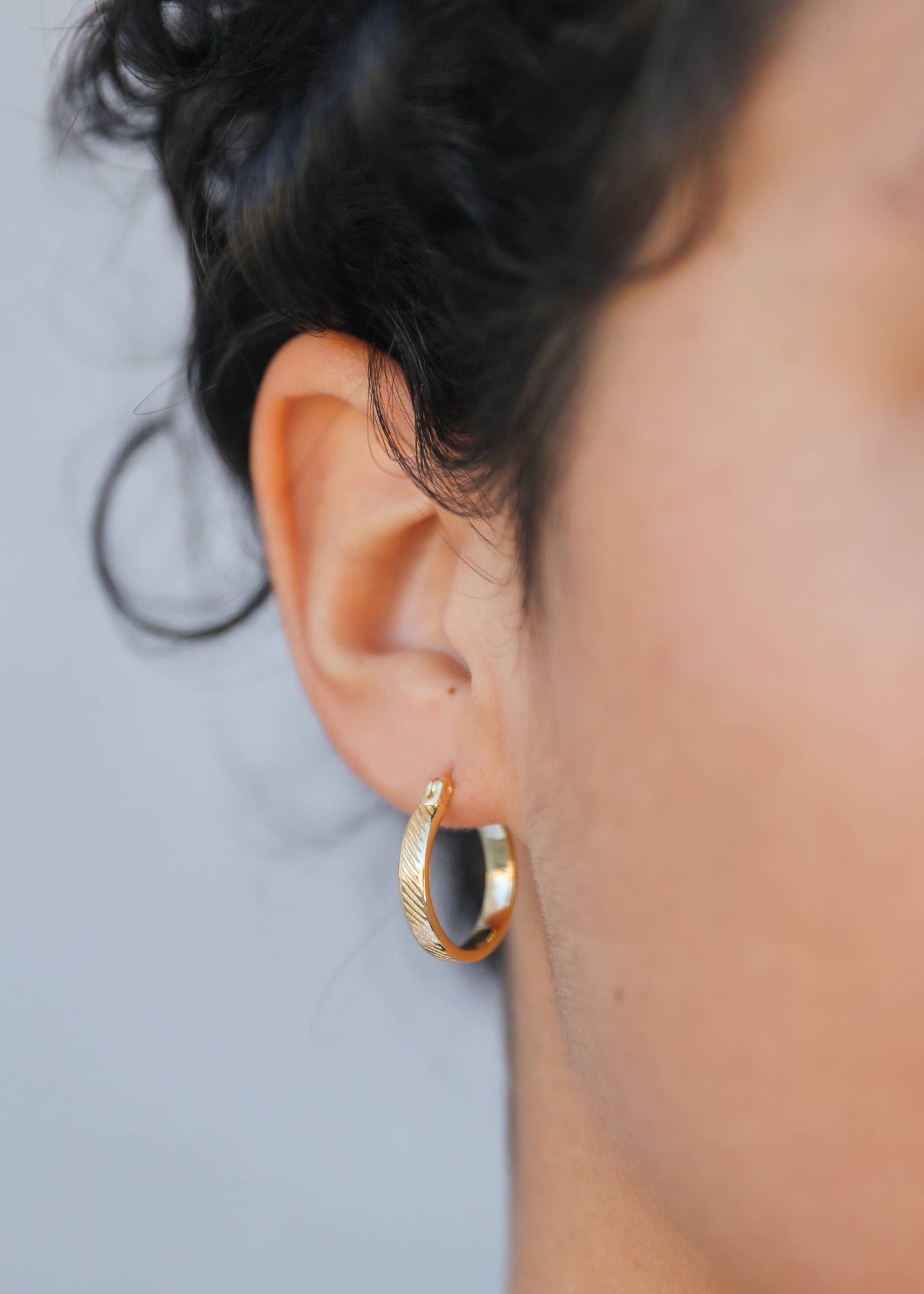 Gold Textured Hoop Earrings