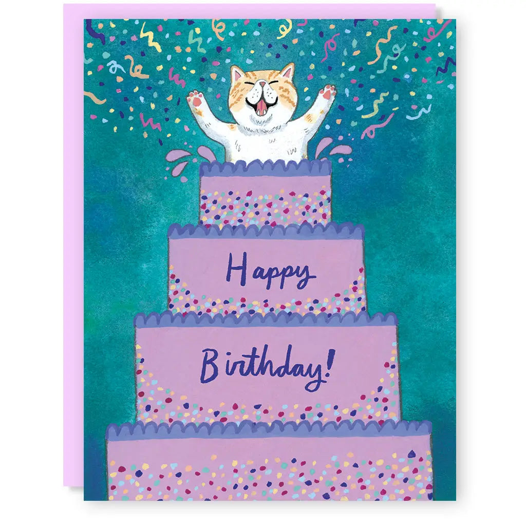 Cat Surprise Birthday Card