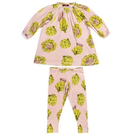 Artichoke Organic Dress & Legging Set