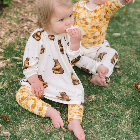 Honey Bear Bamboo Dress & Legging Set