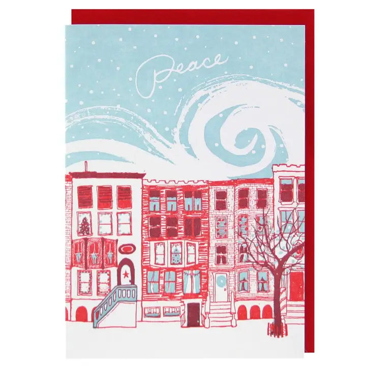Row of Brownstones Holiday Card Set - Box of 10