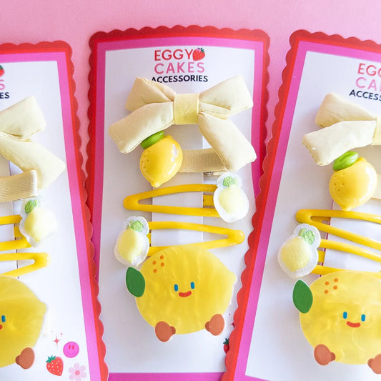 Lemon Puffy Bow Set