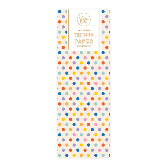 Rainbow Confetti Dot Tissue Paper