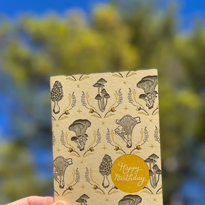 Mushroom Woodland Birthday Card