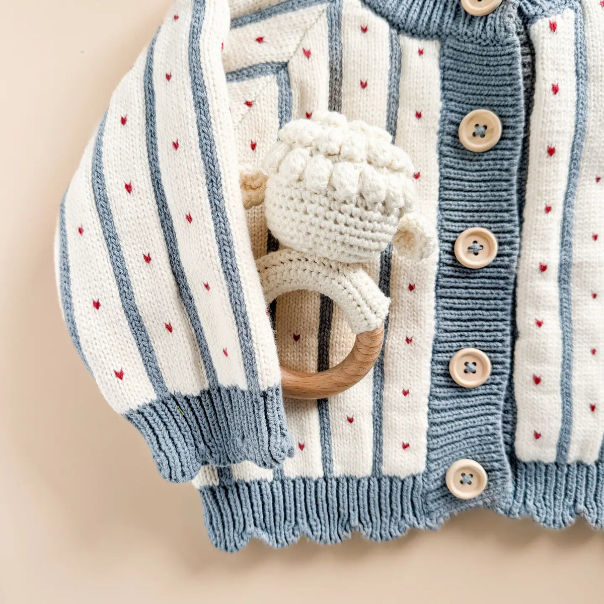 Stripe Heart Baby Cardigan