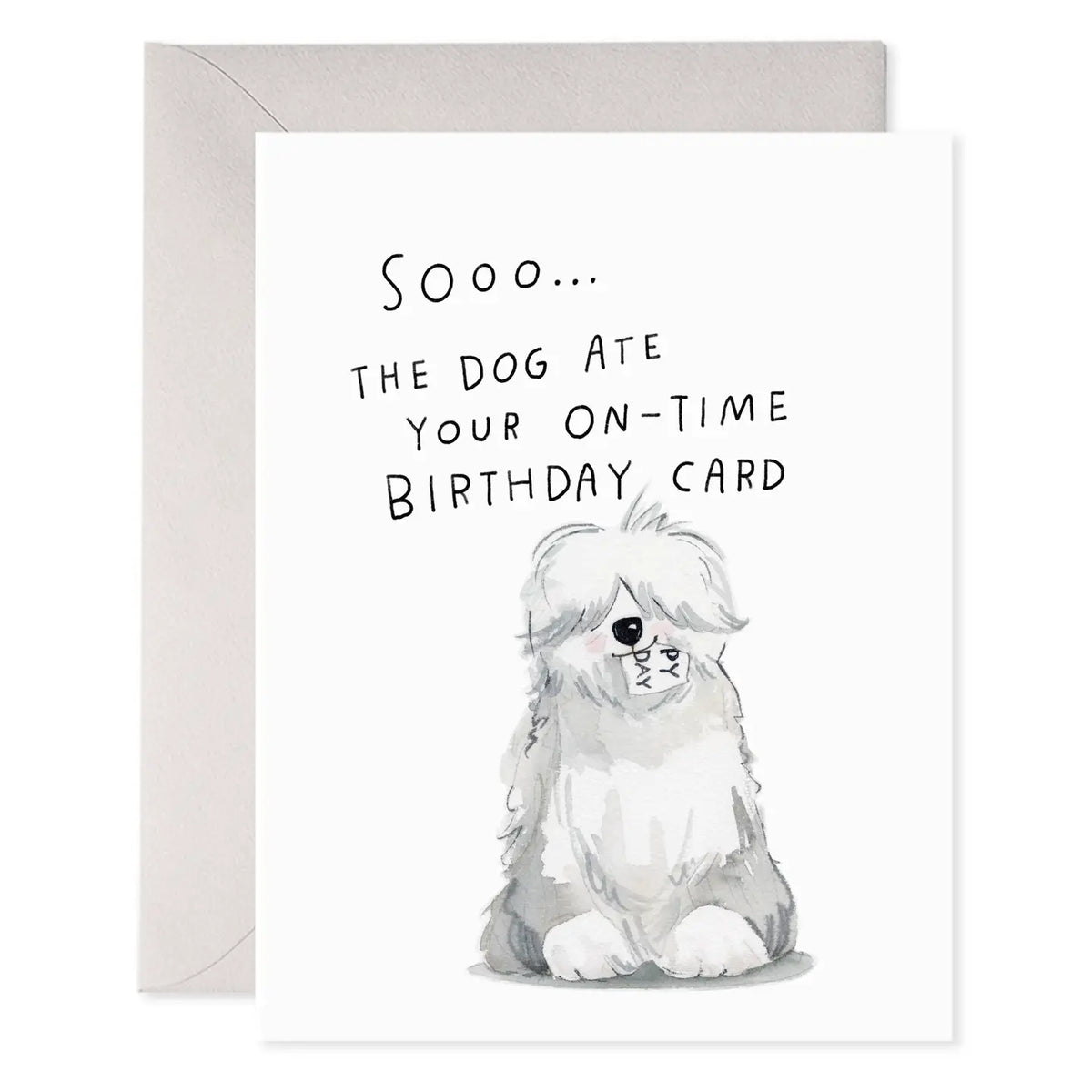 Sheepdog Belated Birthday Card
