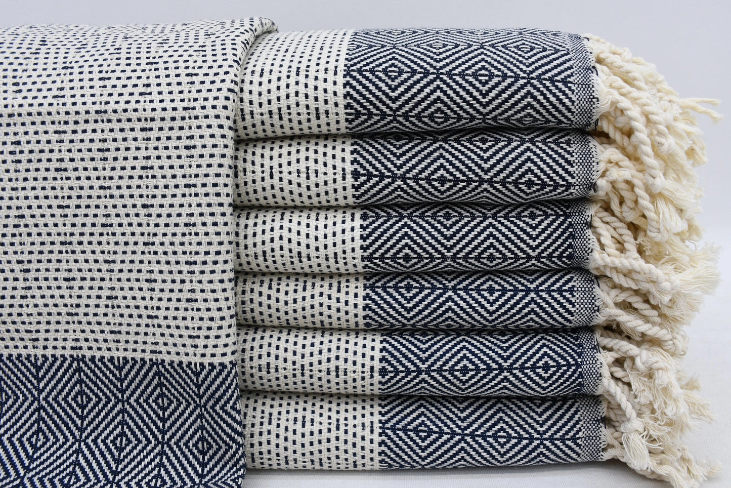 Navy Organic Turkish Hand Towel