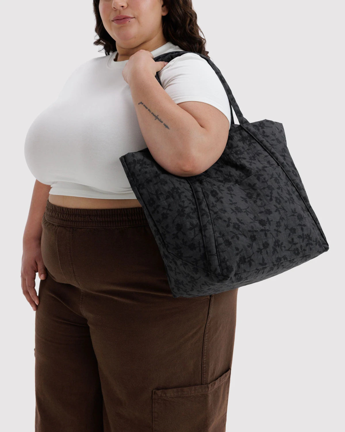Charcoal Ditsy Floral Cloud Bag