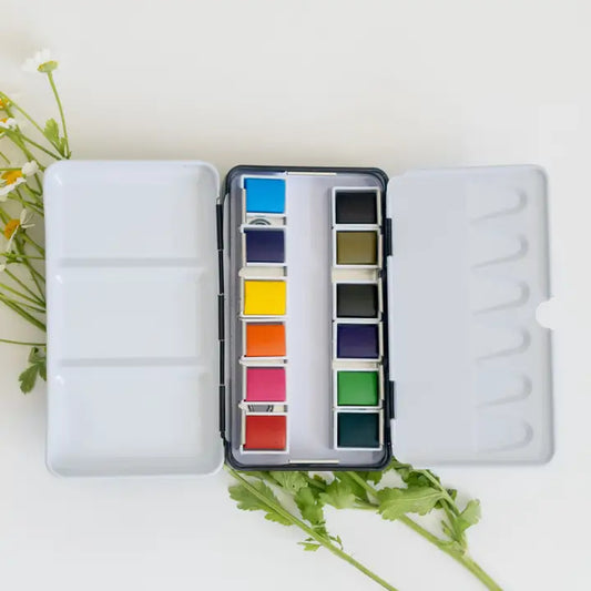 12-Color Travel Watercolor Pallet