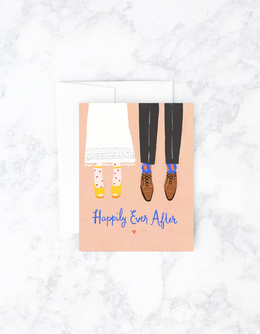 Happily Ever After Bride & Groom Card