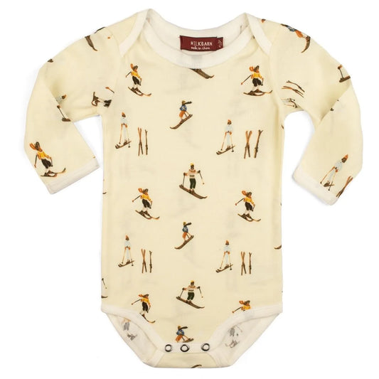 Vintage Ski Organic Long Sleeve Onesie