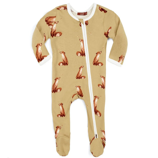 Gold Fox Organic Cotton Zipper Footie