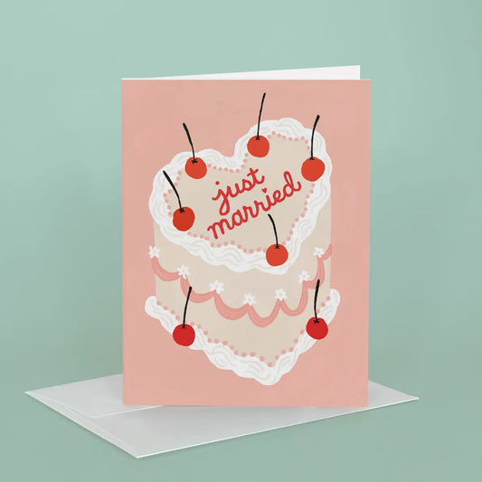 Just Married Wedding Cake Card