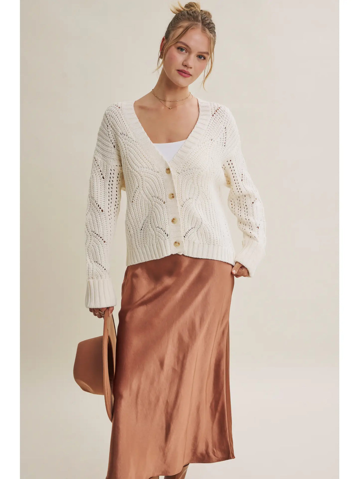 Deep Bronze Satin maxi Skirt