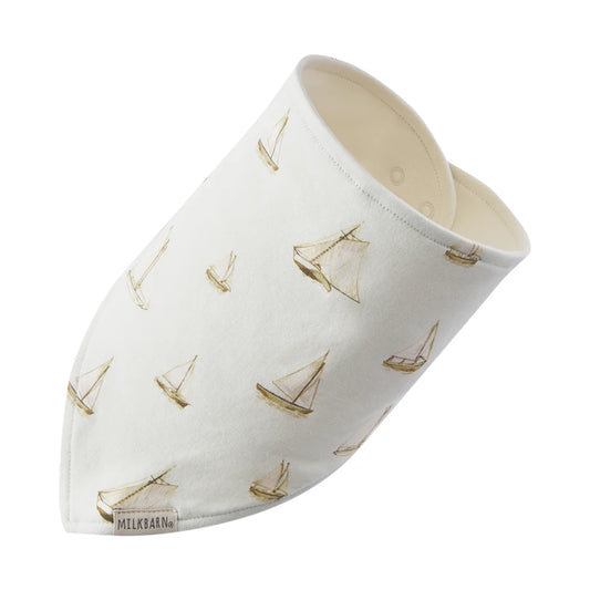 Sailboat Melody Organic Cotten Kerchief Bib