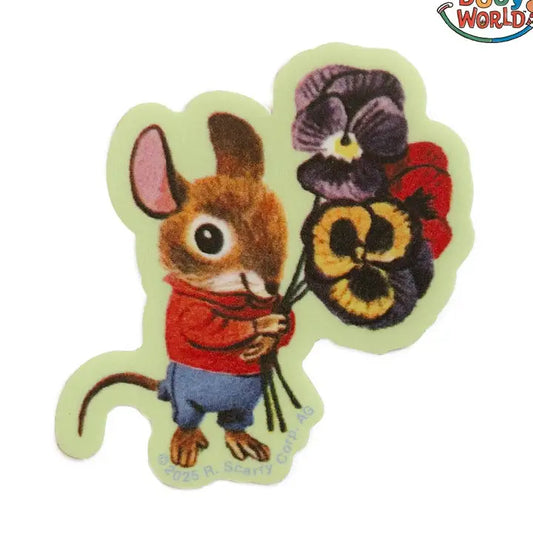 Richard Scarry Mouse Bouquet Sticker