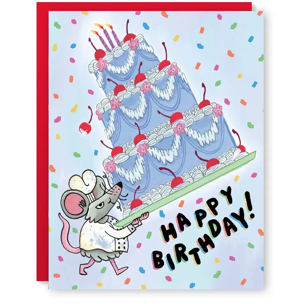 Mouse and Cake Birthday Card