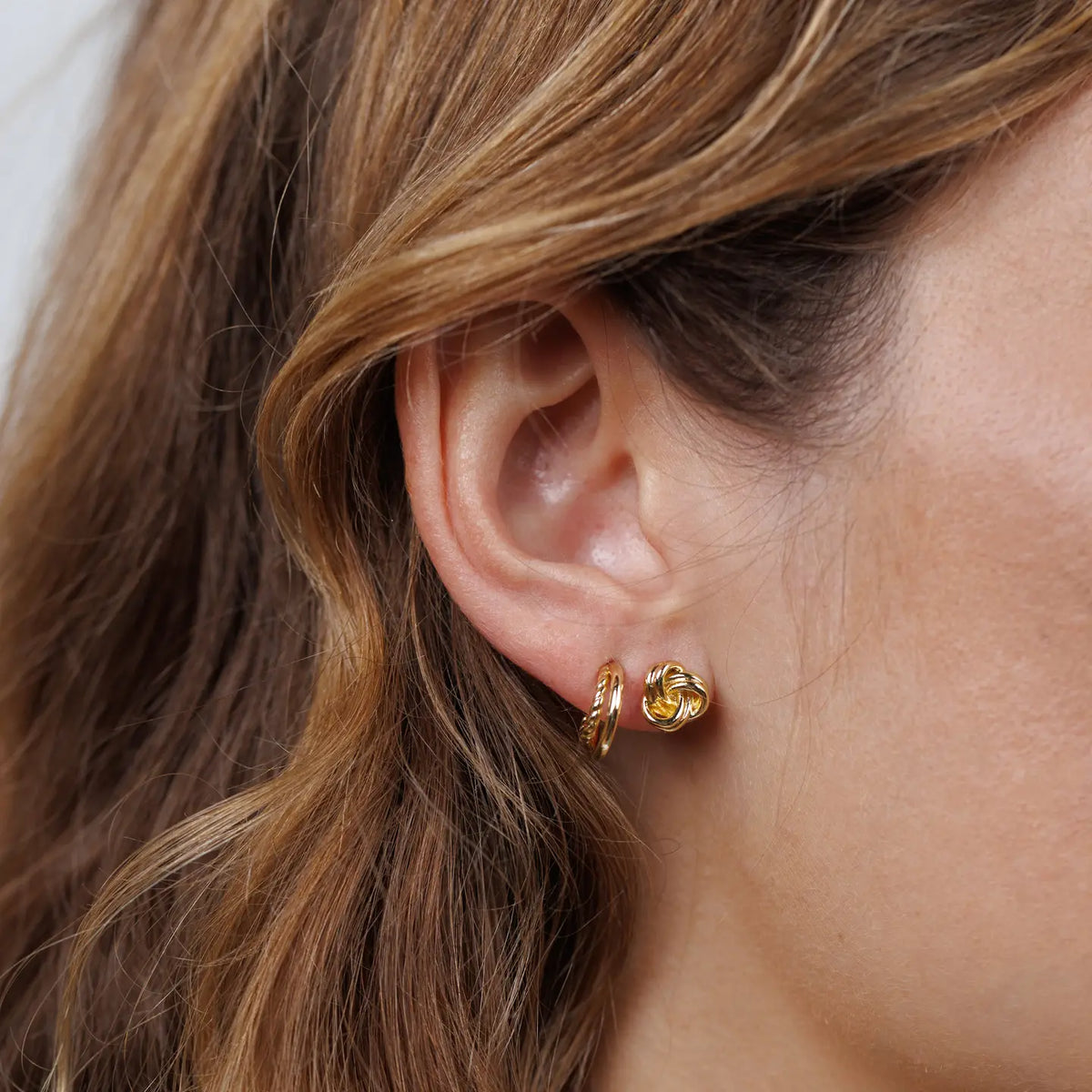Petite Gold Knot Stud Earrings