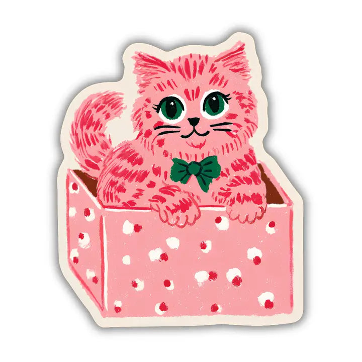 Pink Kitten in A Box Sticker