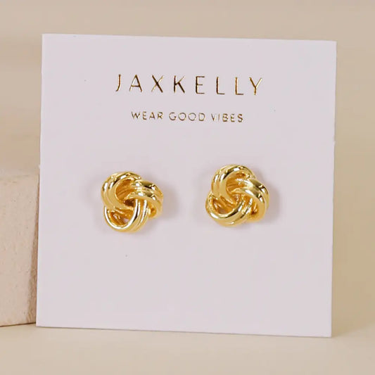Petite Gold Knot Stud Earrings