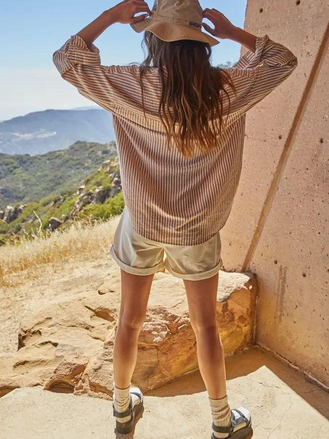 Woven Striped Button Down