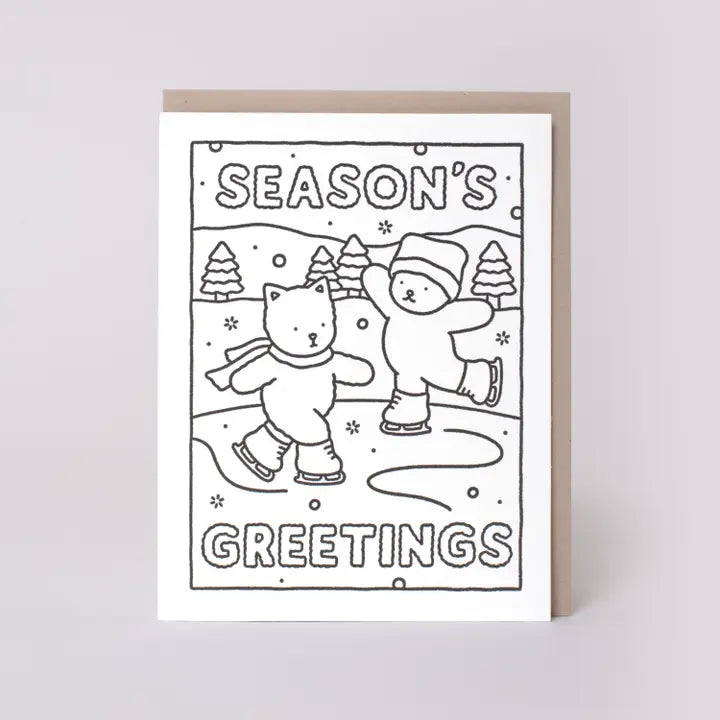Season's Greetings Coloring Holiday Card