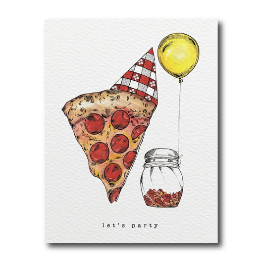 Pizza Party Birthday Card