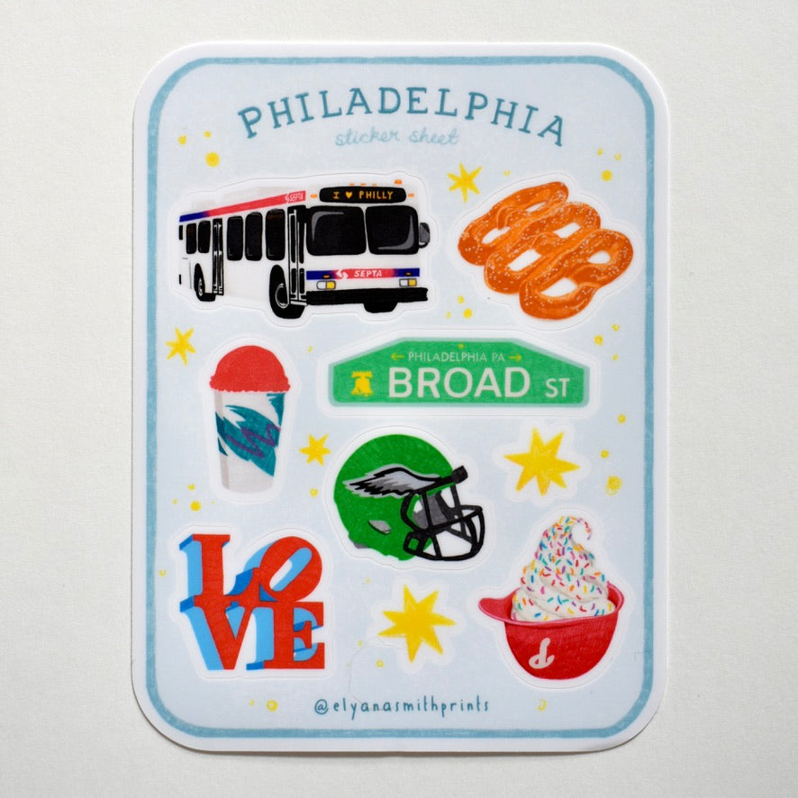 Philadelphia Sticker Sheet - Ali's Wagon