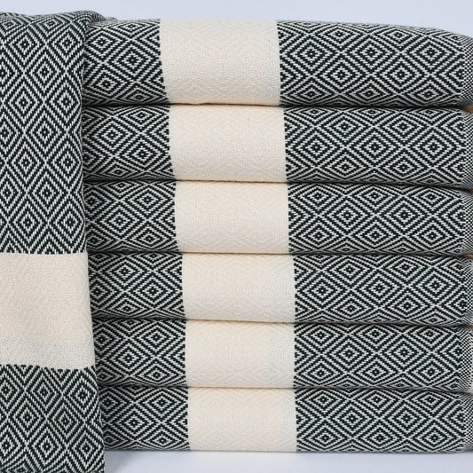 Black Diamond Turkish Hand Towel
